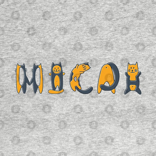 Micah | Girl Name | Cat Lover | Cat Illustration by LisaLiza